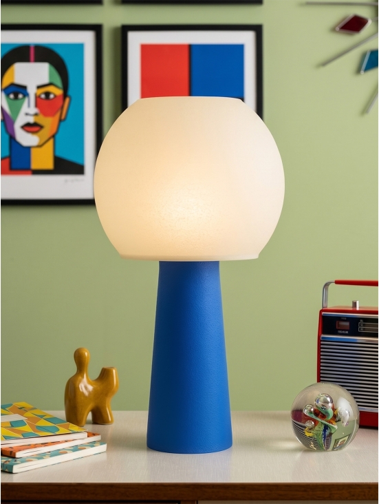 Clarisse – Lampe à poser pop bleu, large