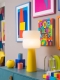 Stella – Lampe à poser pop jaune, large Stella – Lampe à poser pop jaune, large