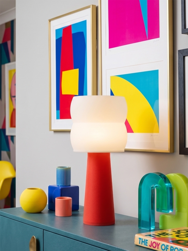 Stella – Lampe à poser pop rouge, large