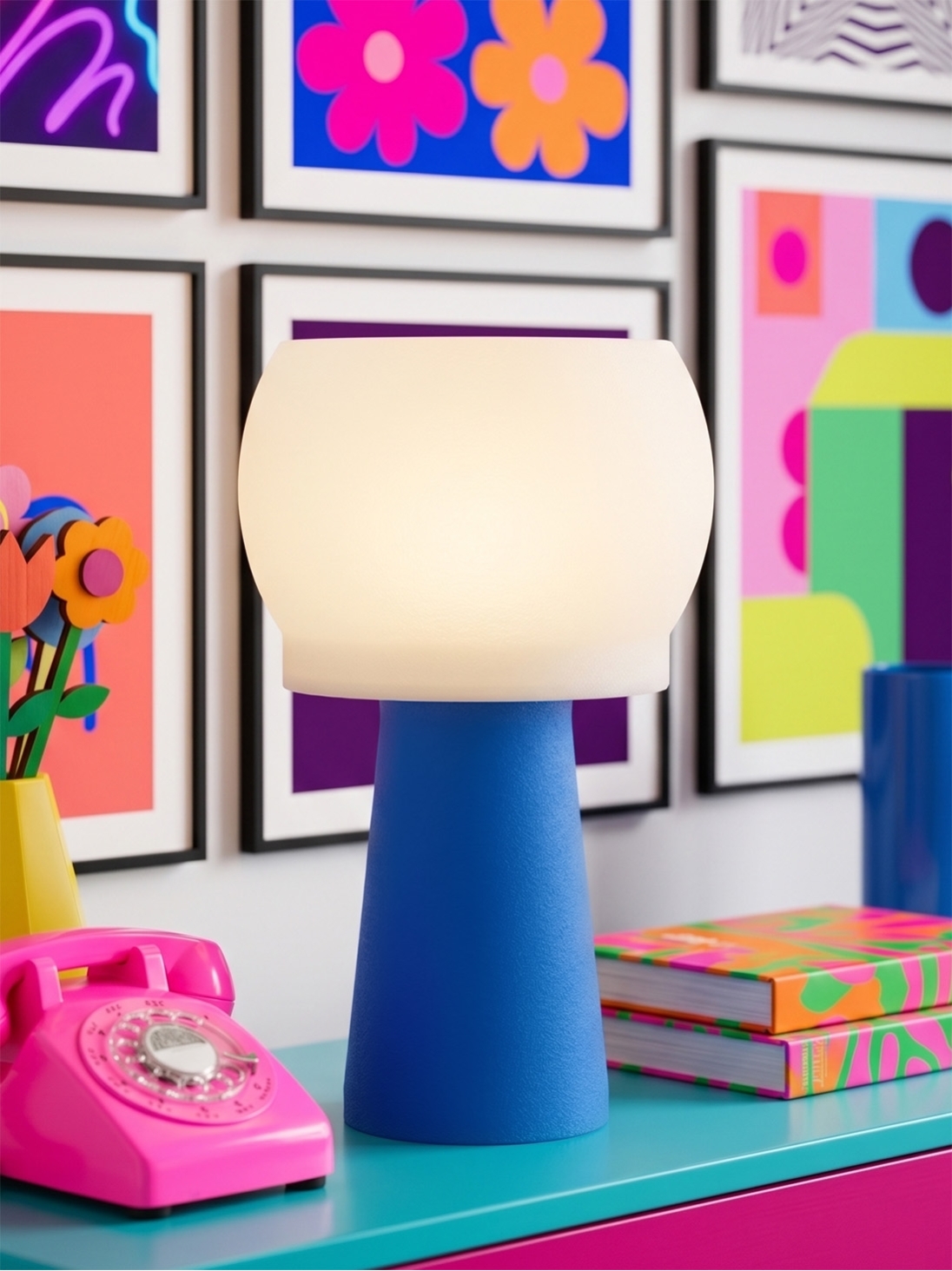 Clemence – Lampe à poser pop bleu, médium