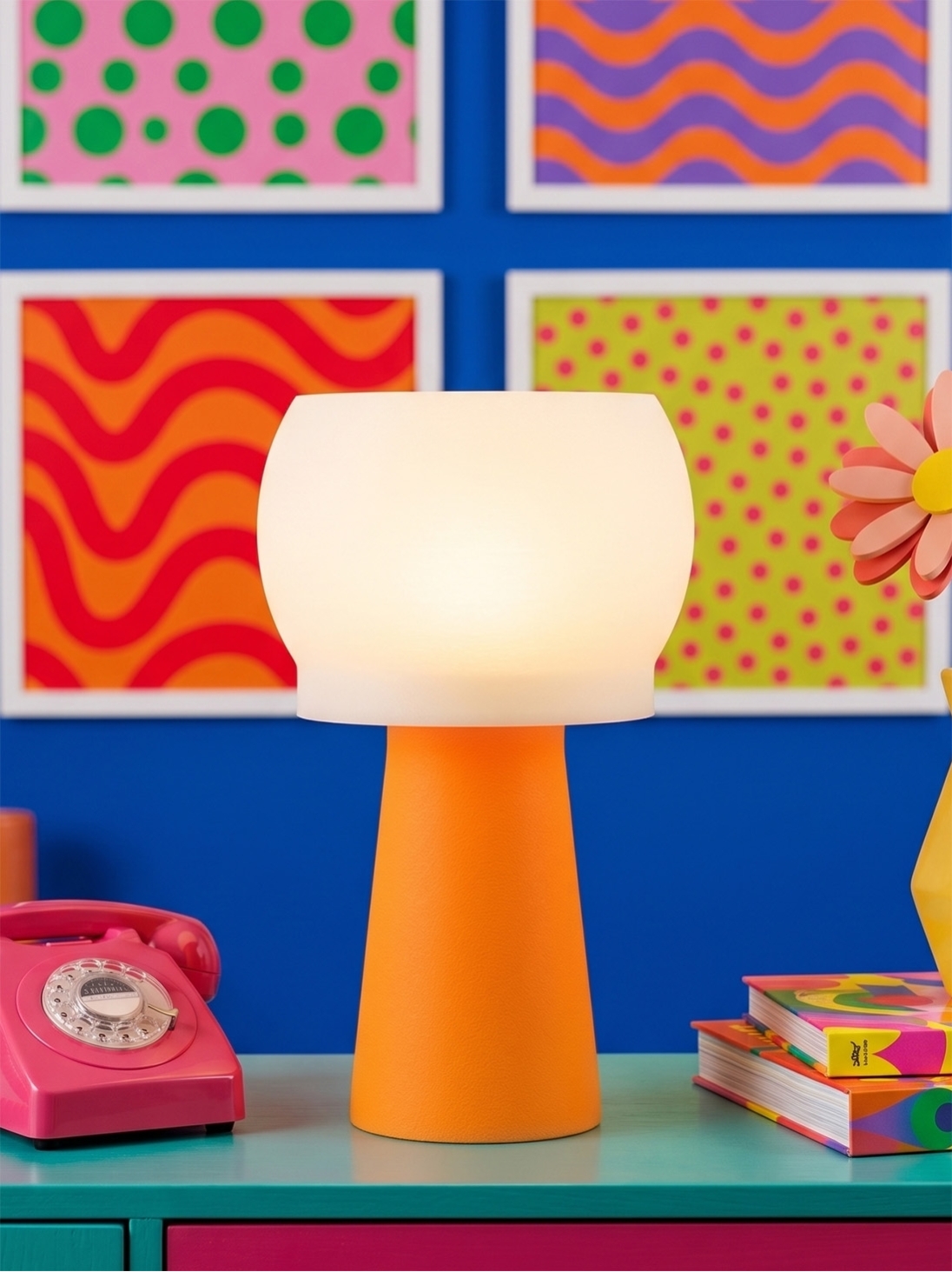 Clemence – Lampe à poser pop orange, médium