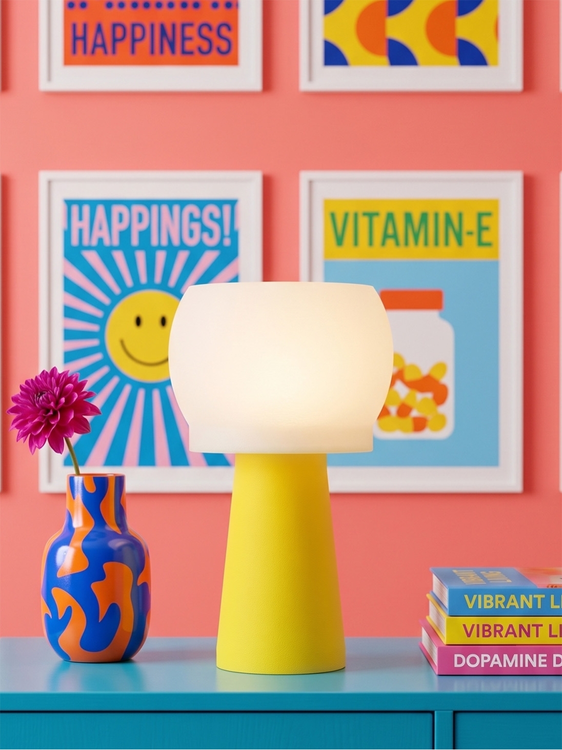 Clemence – Lampe à poser pop jaune, médium