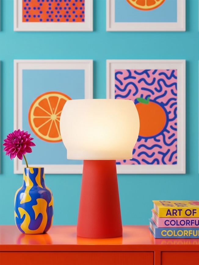 Clemence – Lampe à poser pop rouge, médium