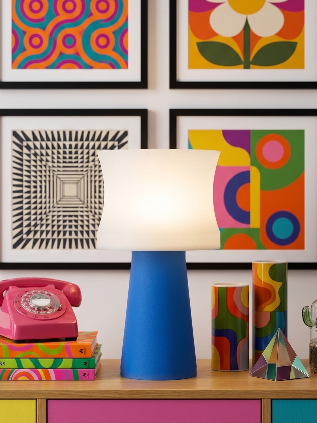 Aurélie – Lampe à poser pop bleu, médium