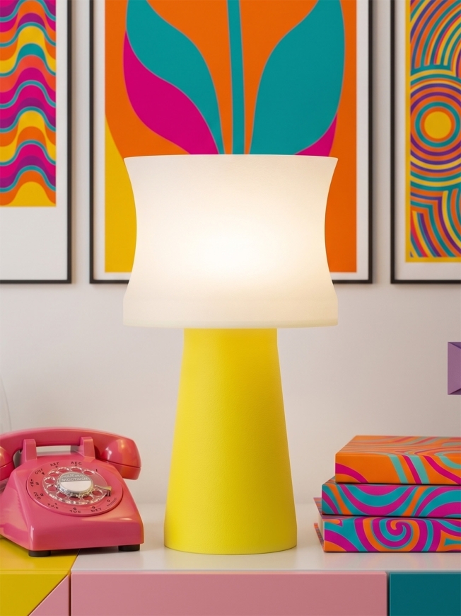 Aurélie – Lampe à poser pop jaune, médium