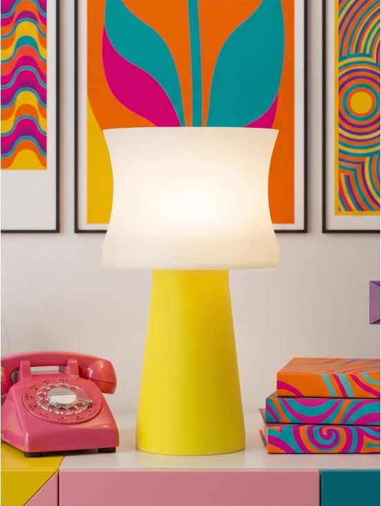 Aurélie – Lampe à poser pop jaune, médium