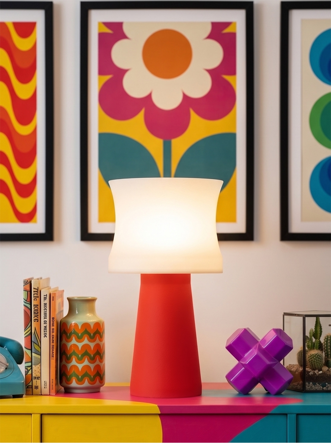 Aurélie – Lampe à poser pop rouge, médium