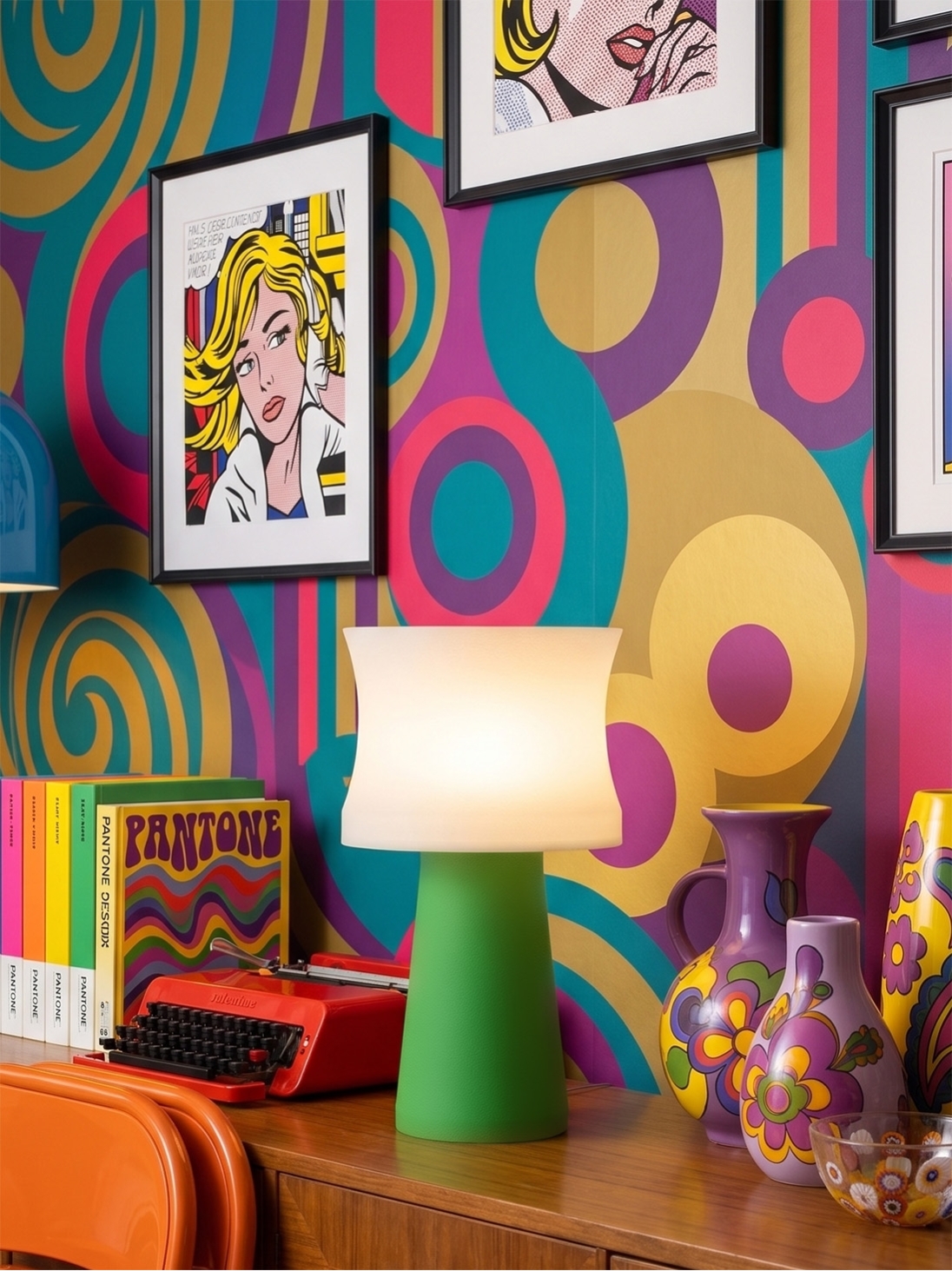 Aurélie – Lampe à poser pop verte, médium