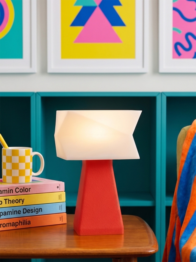 Juliane – Lampe à poser pop rouge, small