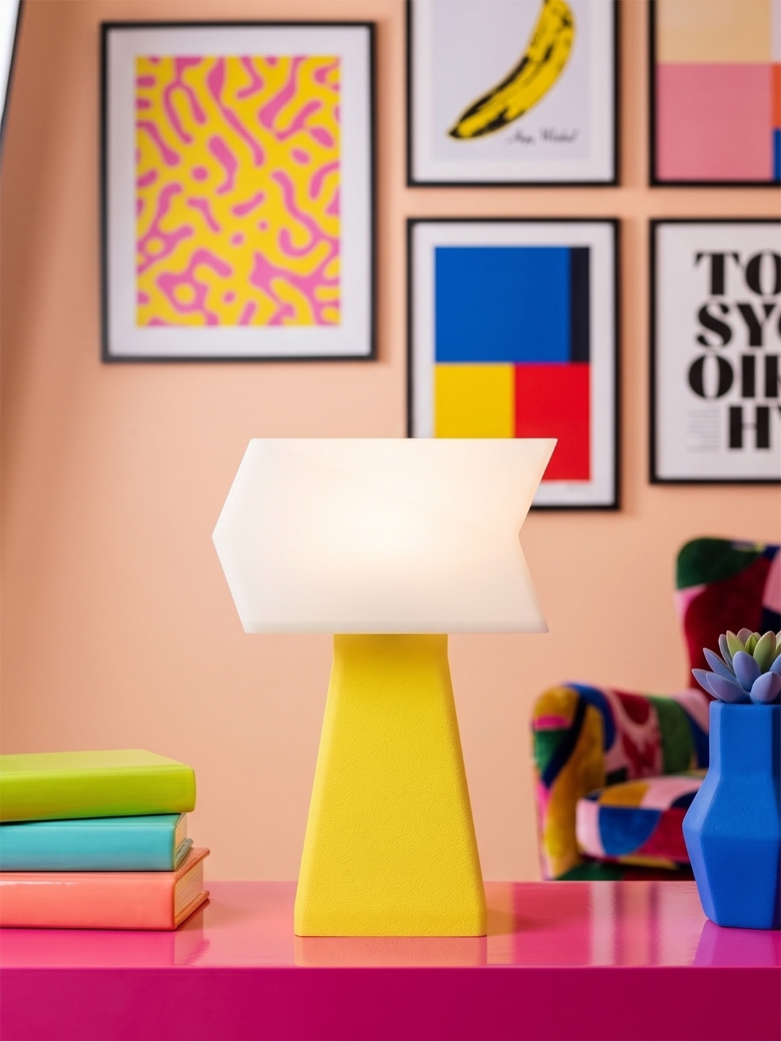 Juliane – Lampe à poser pop jaune, small