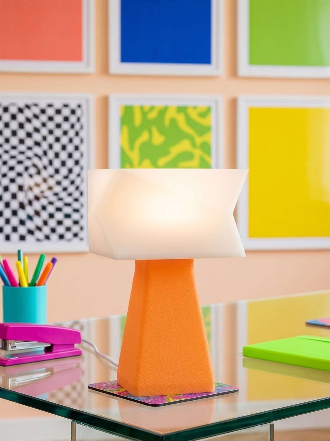 Juliane – Lampe à poser pop orange, small