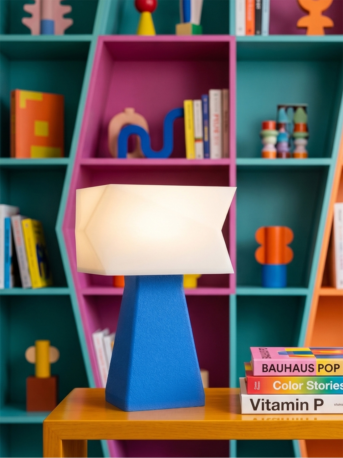 Juliane – Lampe à poser pop bleu, small