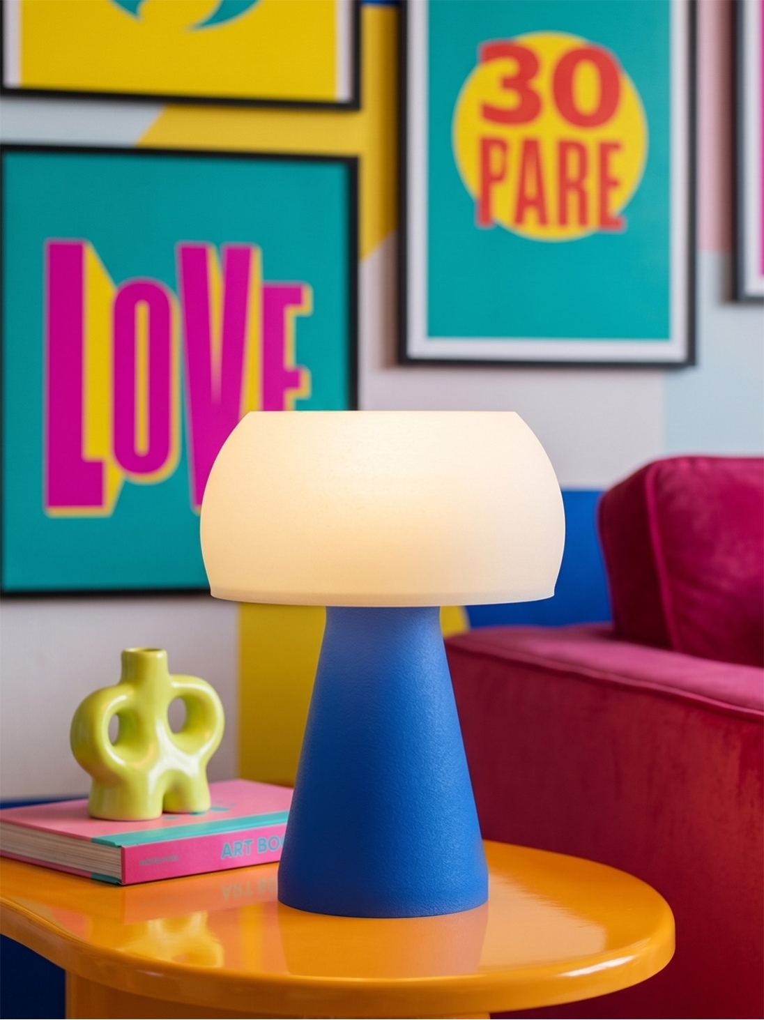 Annie – Lampe à poser pop bleu, small