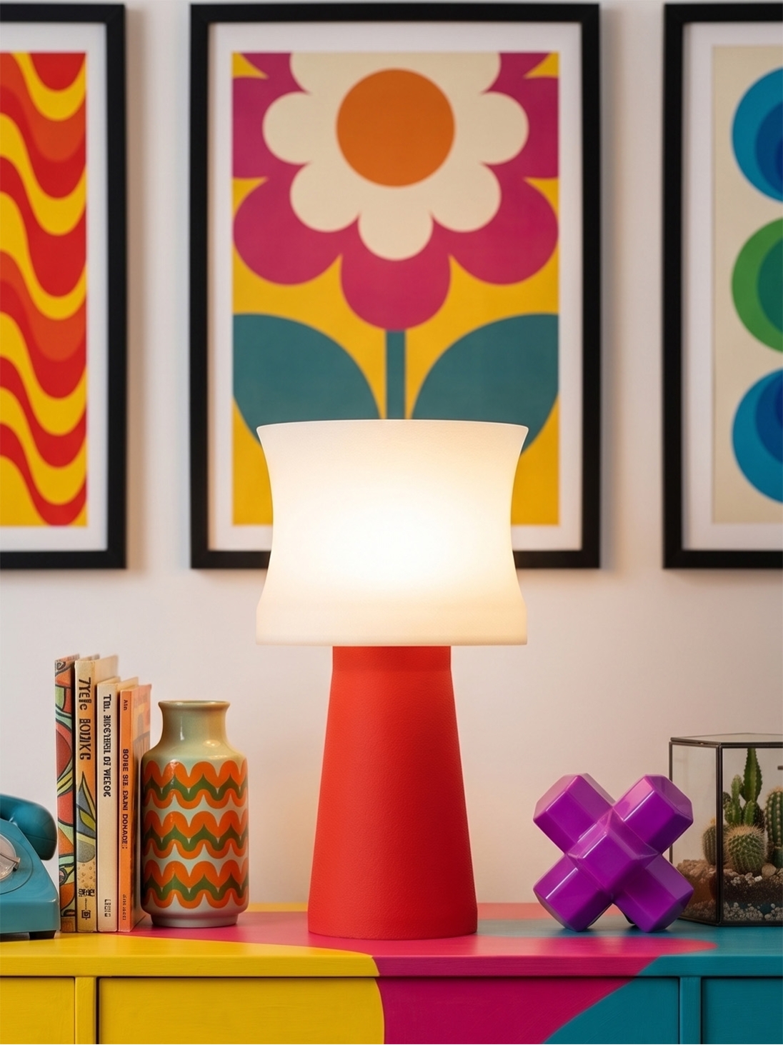 Aurélie – Lampe à poser pop rouge, médium