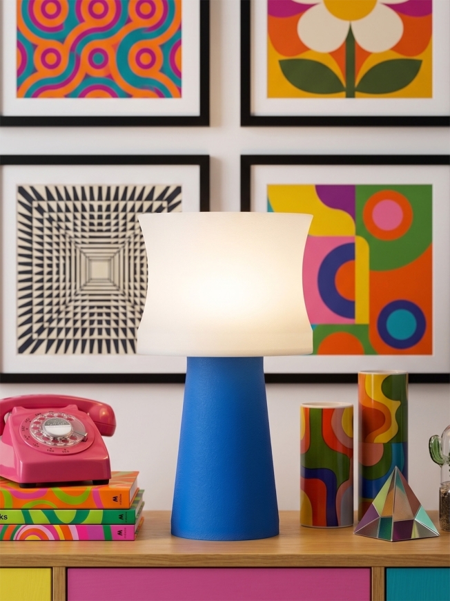 Aurélie – Lampe à poser pop bleu, médium