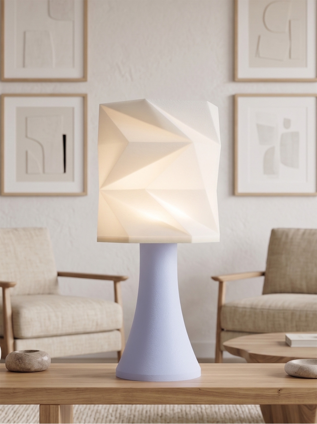 Simone – Lampe pastel bleu, extra large