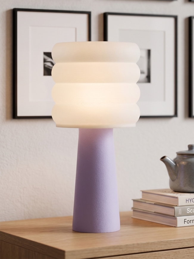 Coralie – Lampe à poser pastel lilas, large