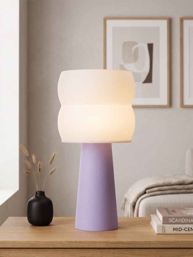 Stella – Lampe à poser pastel lilas, large