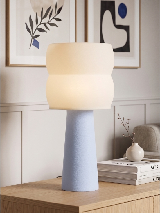 Stella – Lampe à poser pastel bleu, large