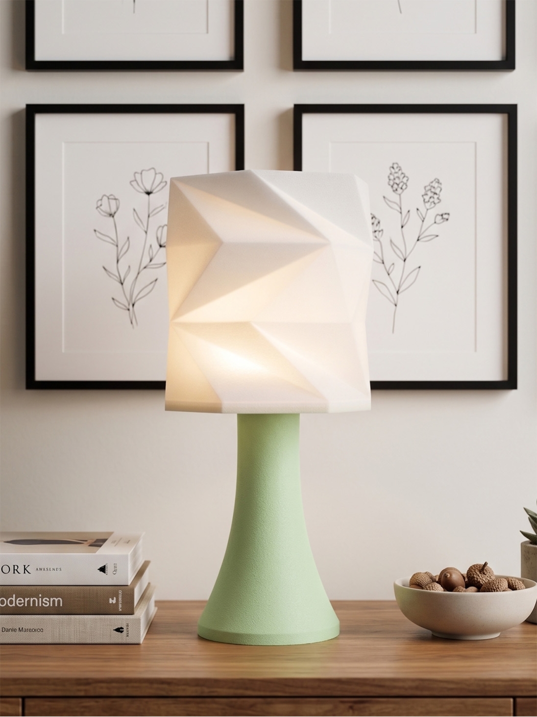 Simone – Lampe pastel verte, extra large
