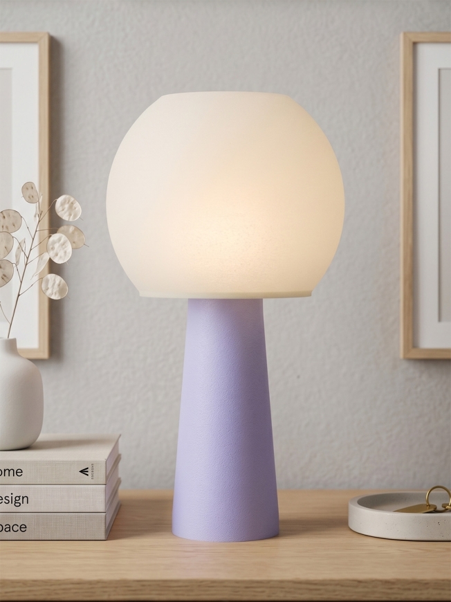 Clarisse – Lampe à poser pastel lilas, large
