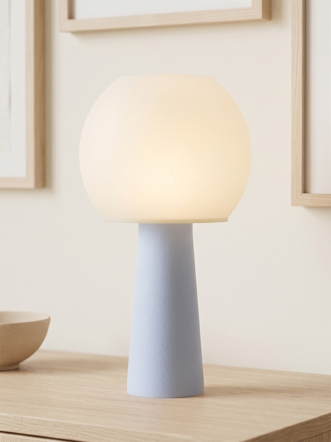 Clarisse – Lampe à poser pastel bleu, large