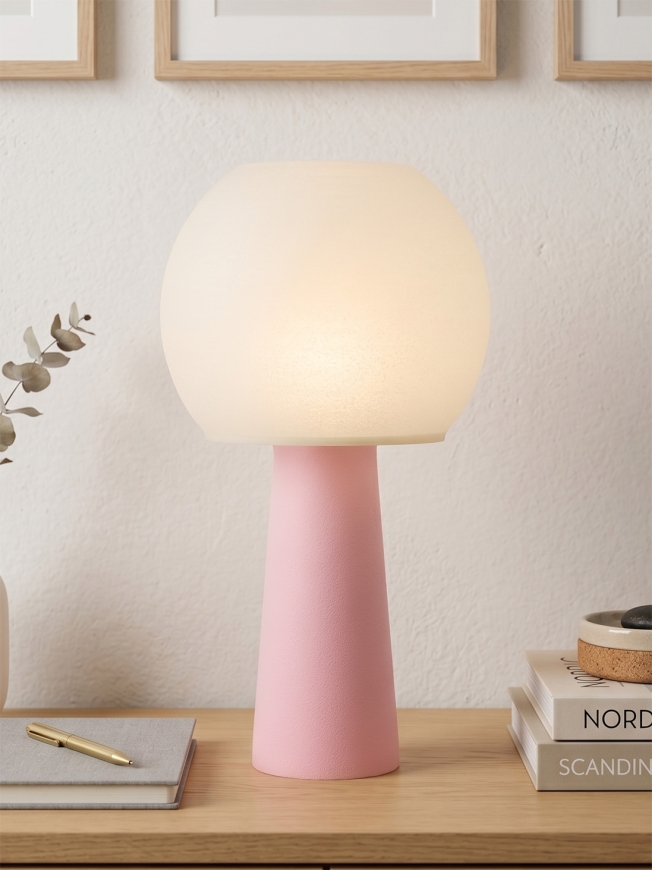 Clarisse – Lampe à poser pastel rose, large