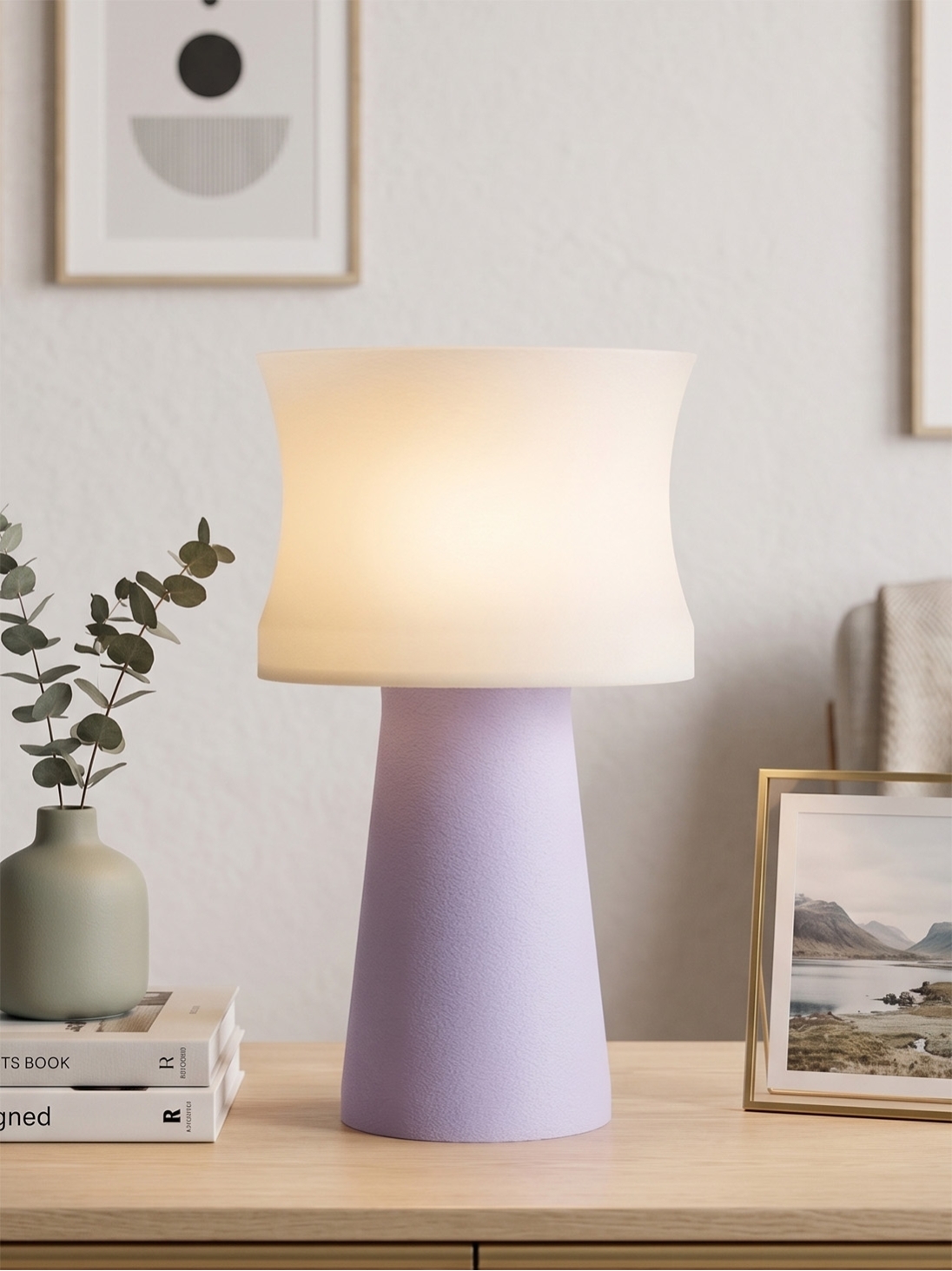 Aurélie – Lampe à poser pastel lilas, médium