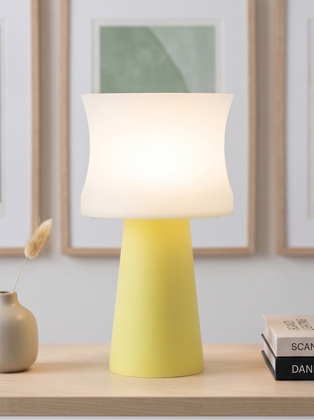 Aurélie – Lampe à poser pastel jaune, médium