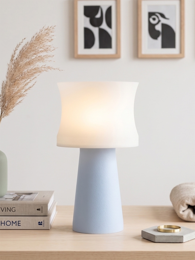 Aurélie – Lampe à poser pastel bleu, médium