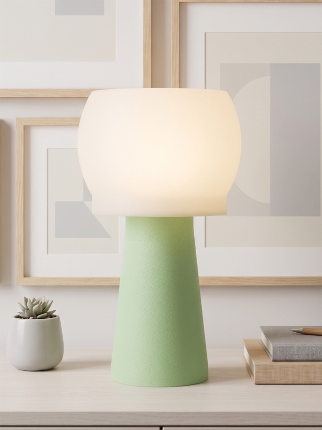 Clemence – Lampe à poser pastel verte, médium
