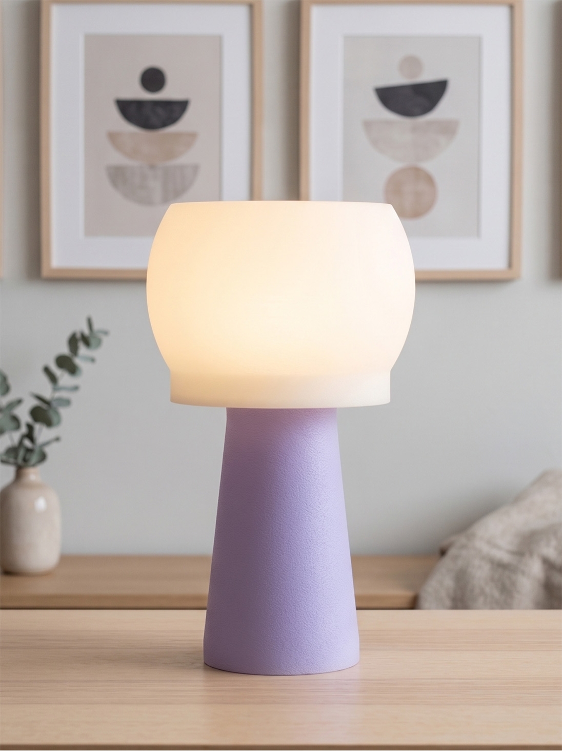 Clemence – Lampe à poser pastel lilas, médium