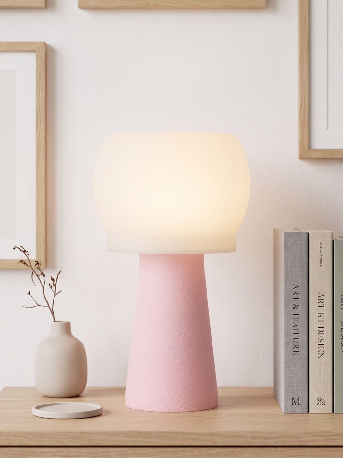 Clemence – Lampe à poser pastel rose, médium