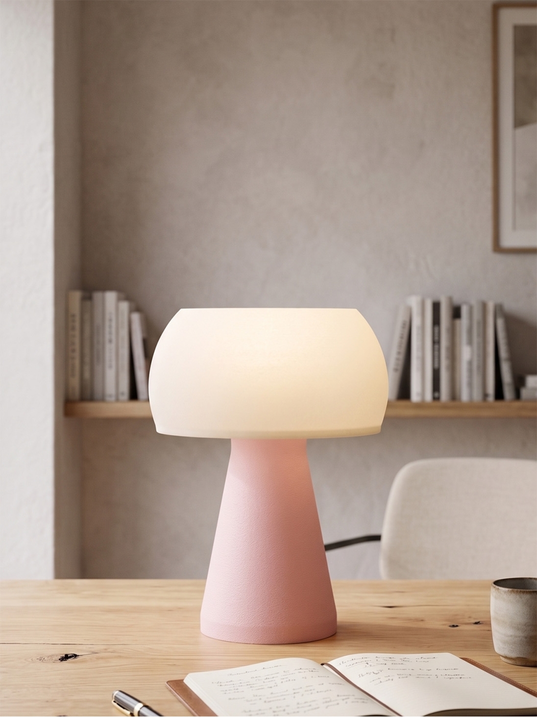 Annie – Lampe à poser pastel rose, small