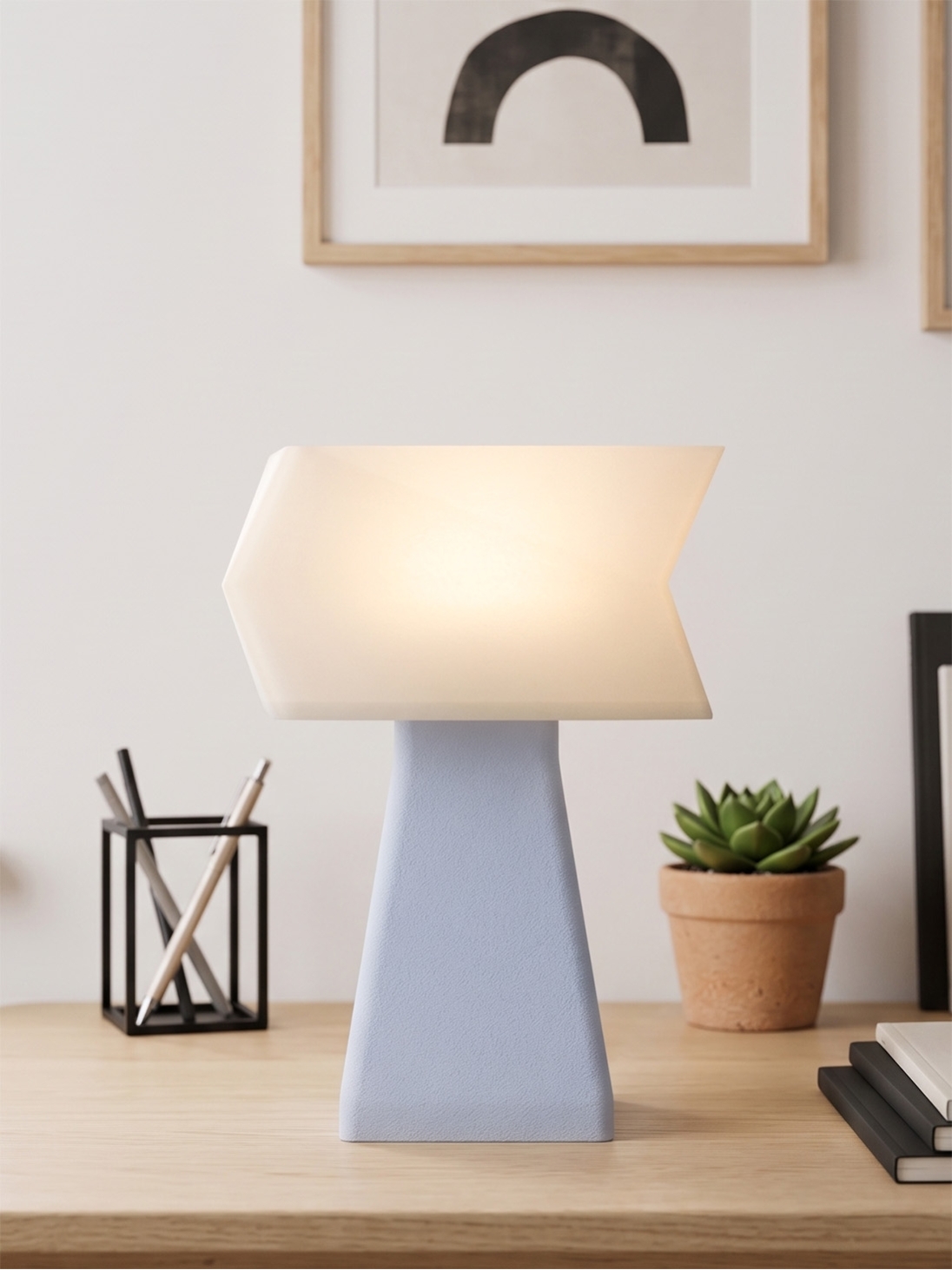 Juliane – Lampe à poser pastel bleu, small