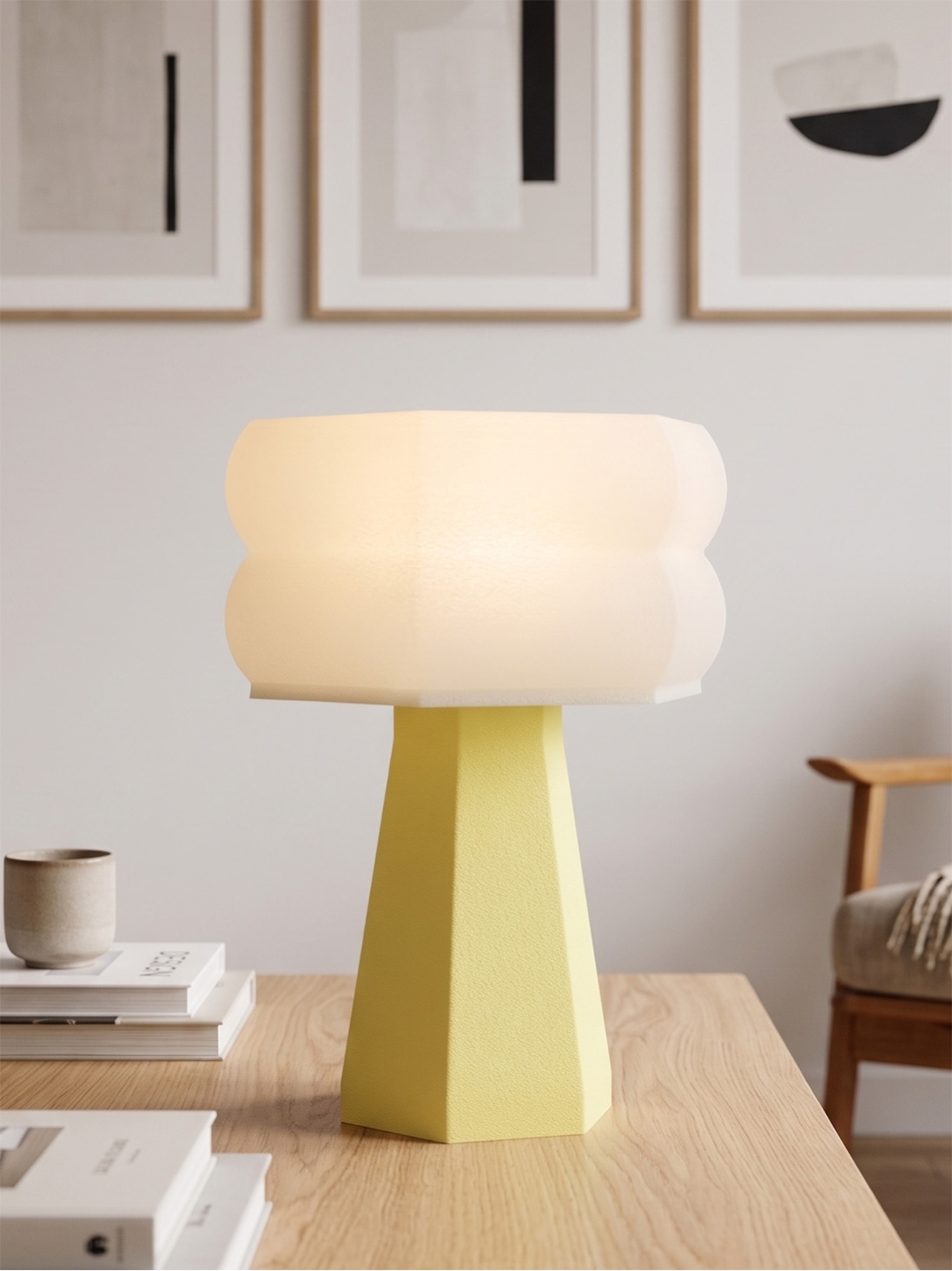 Aline – Lampe à poser pastel jaune, small