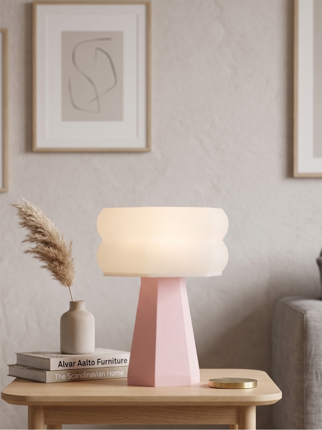 Aline – Lampe à poser pastel rose, small