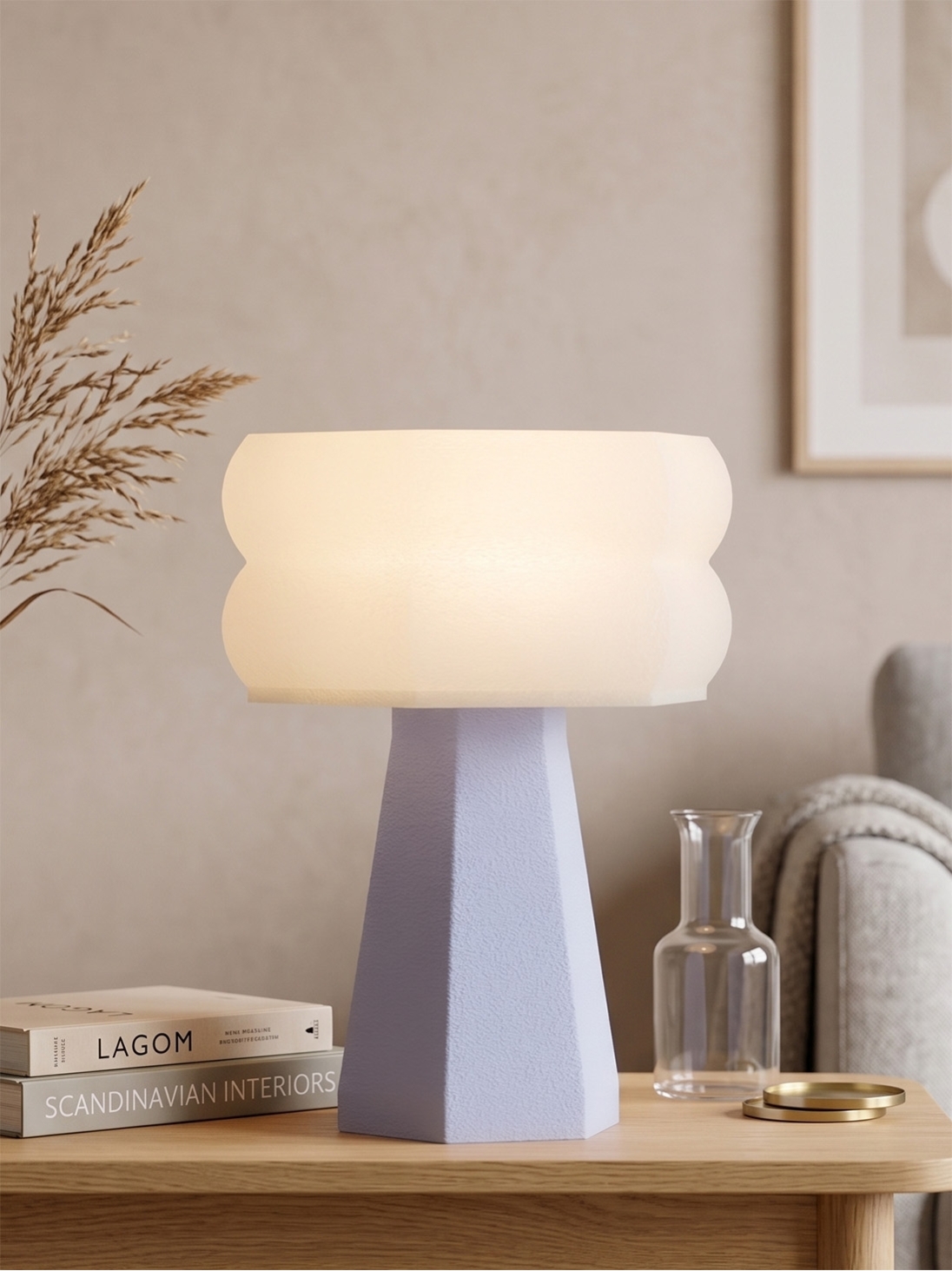 Aline – Lampe à poser pastel bleu, small
