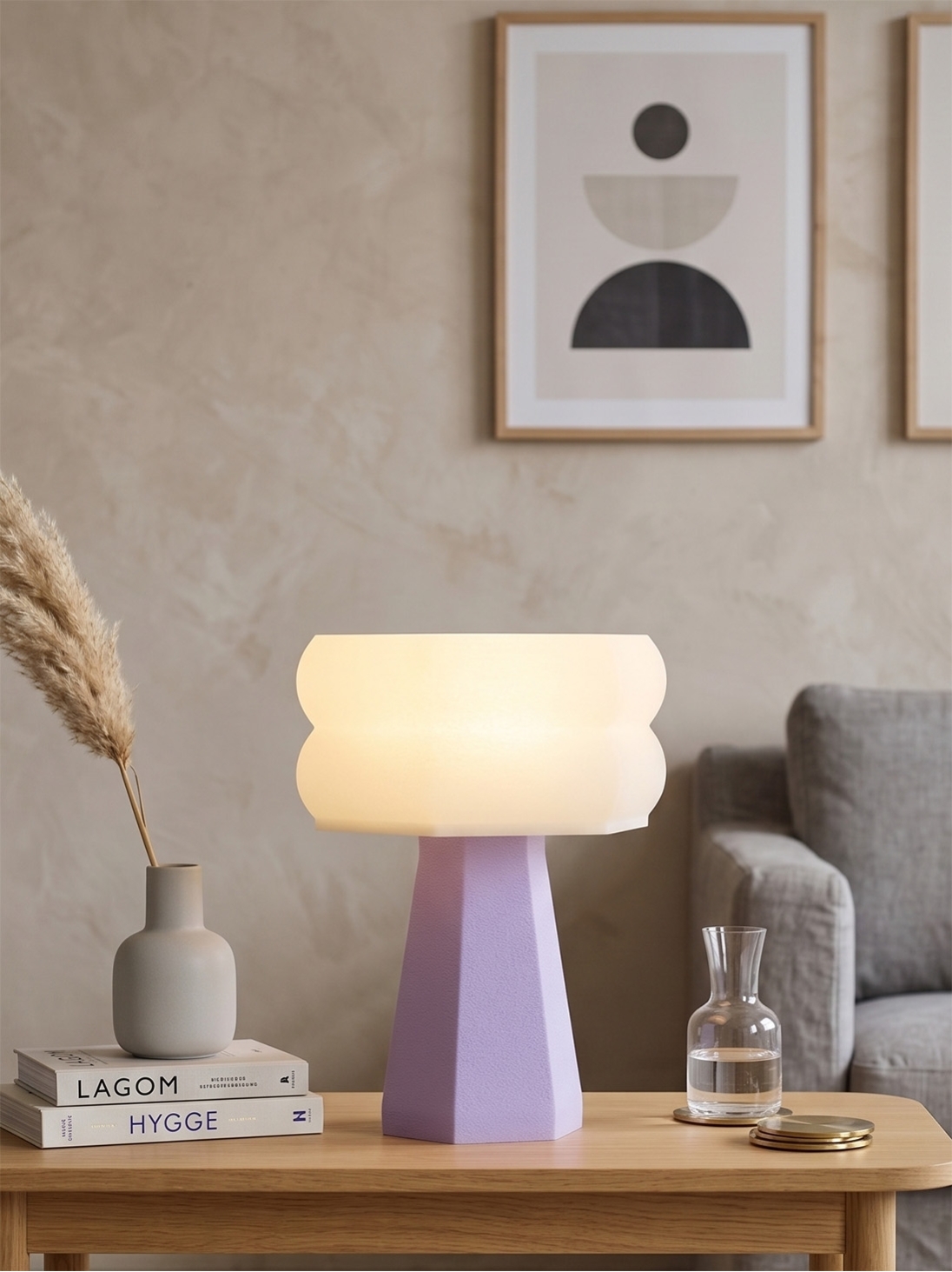 Aline – Lampe à poser pastel lilas, small