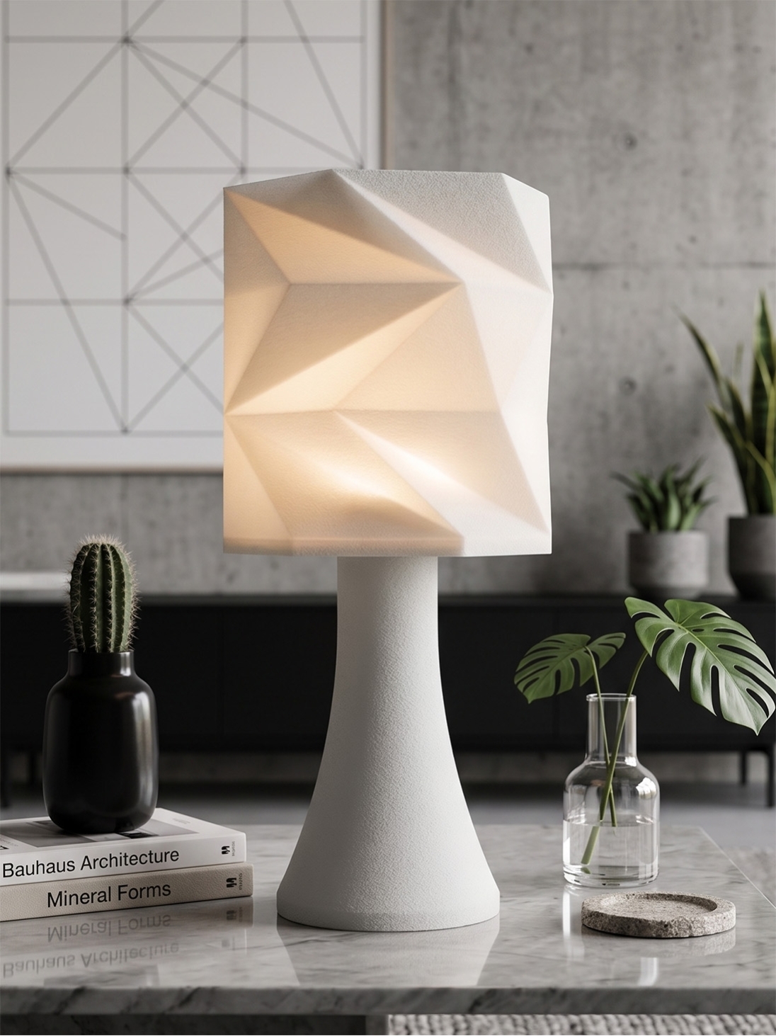 Simone – Lampe granit grise, extra large