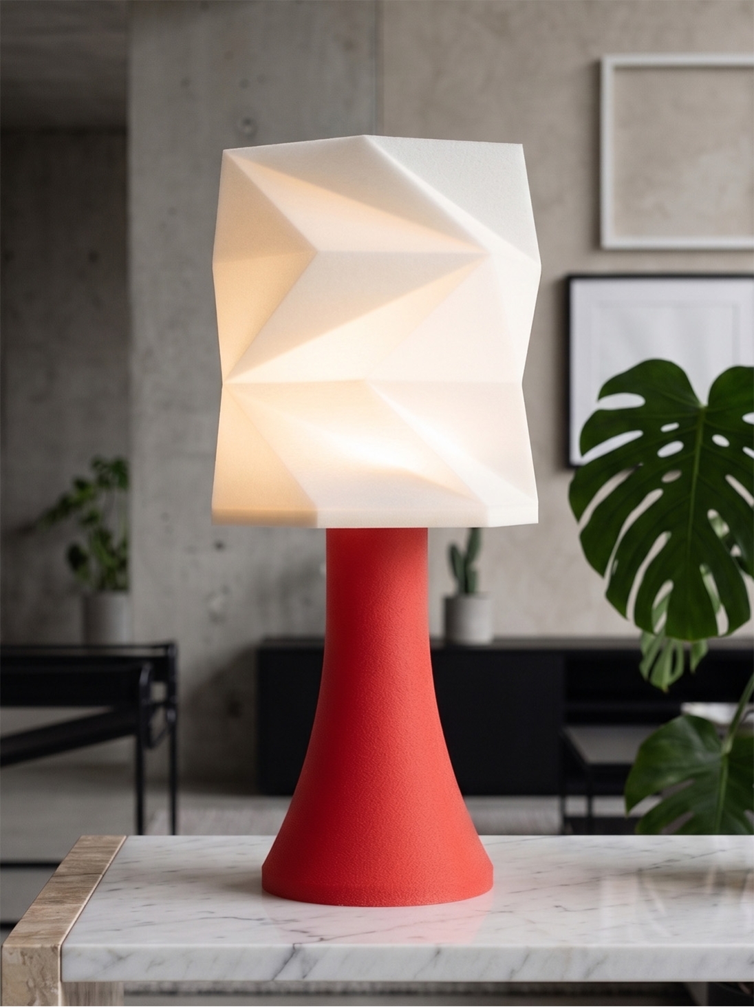 Simone – Lampe granit rouge, extra large Simone – Lampe granit rouge, extra large