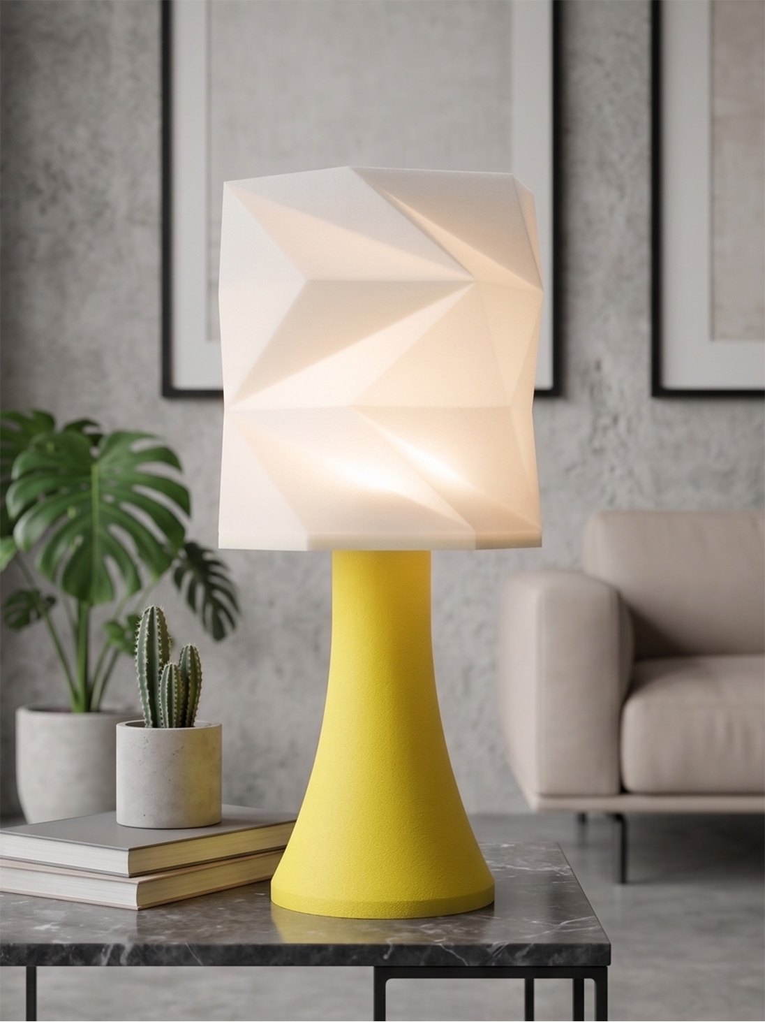 Simone – Lampe granit jaune, extra large Simone – Lampe granit jaune, extra large