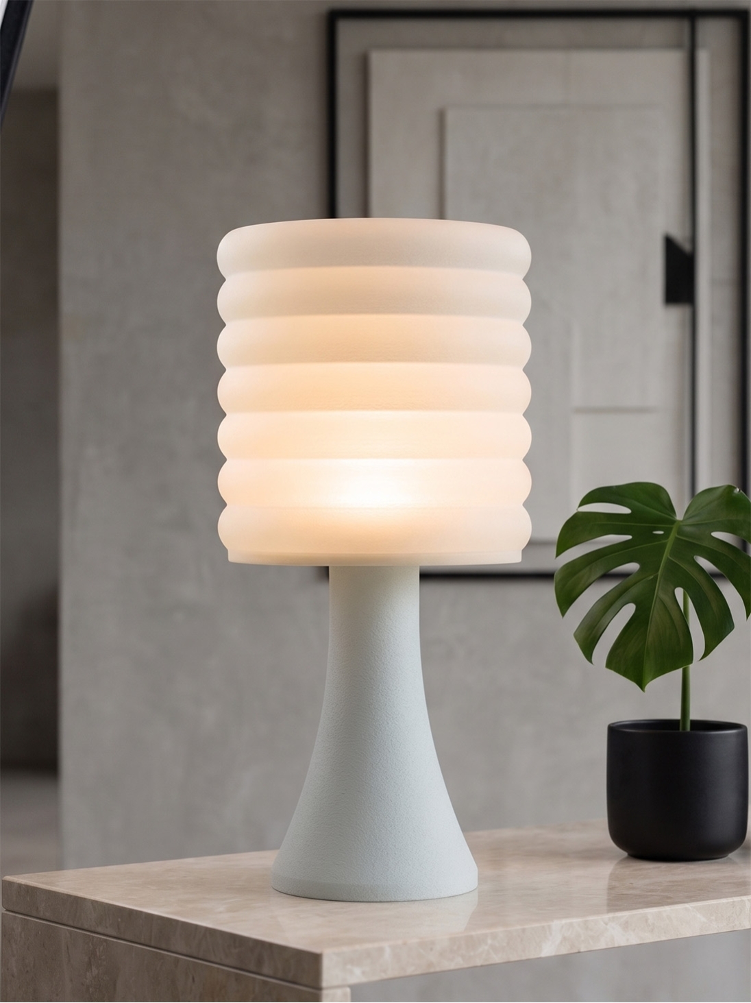 Micheline – Lampe granit grise, extra large Micheline – Lampe granit grise, extra large
