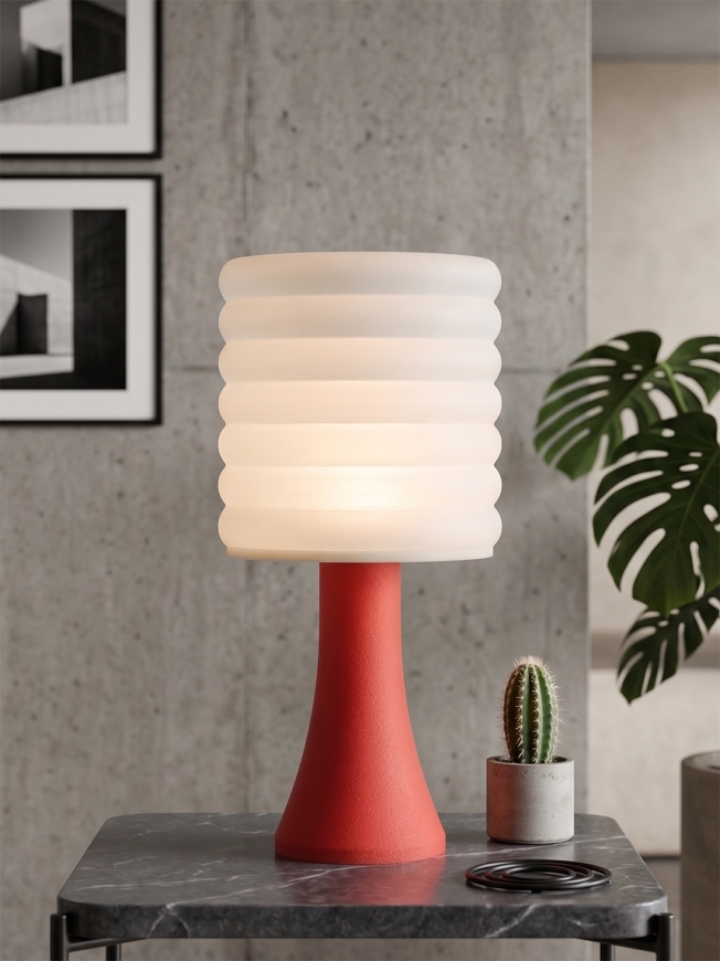 Micheline – Lampe granit rouge, extra large