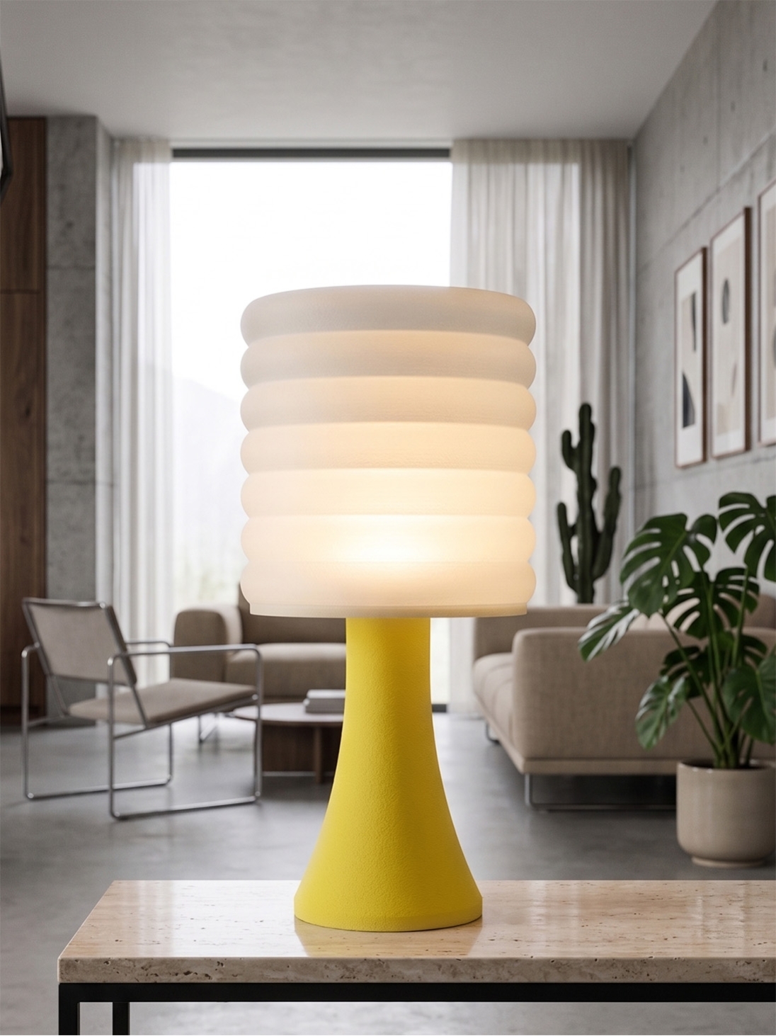 Micheline – Lampe granit jaune, extra large