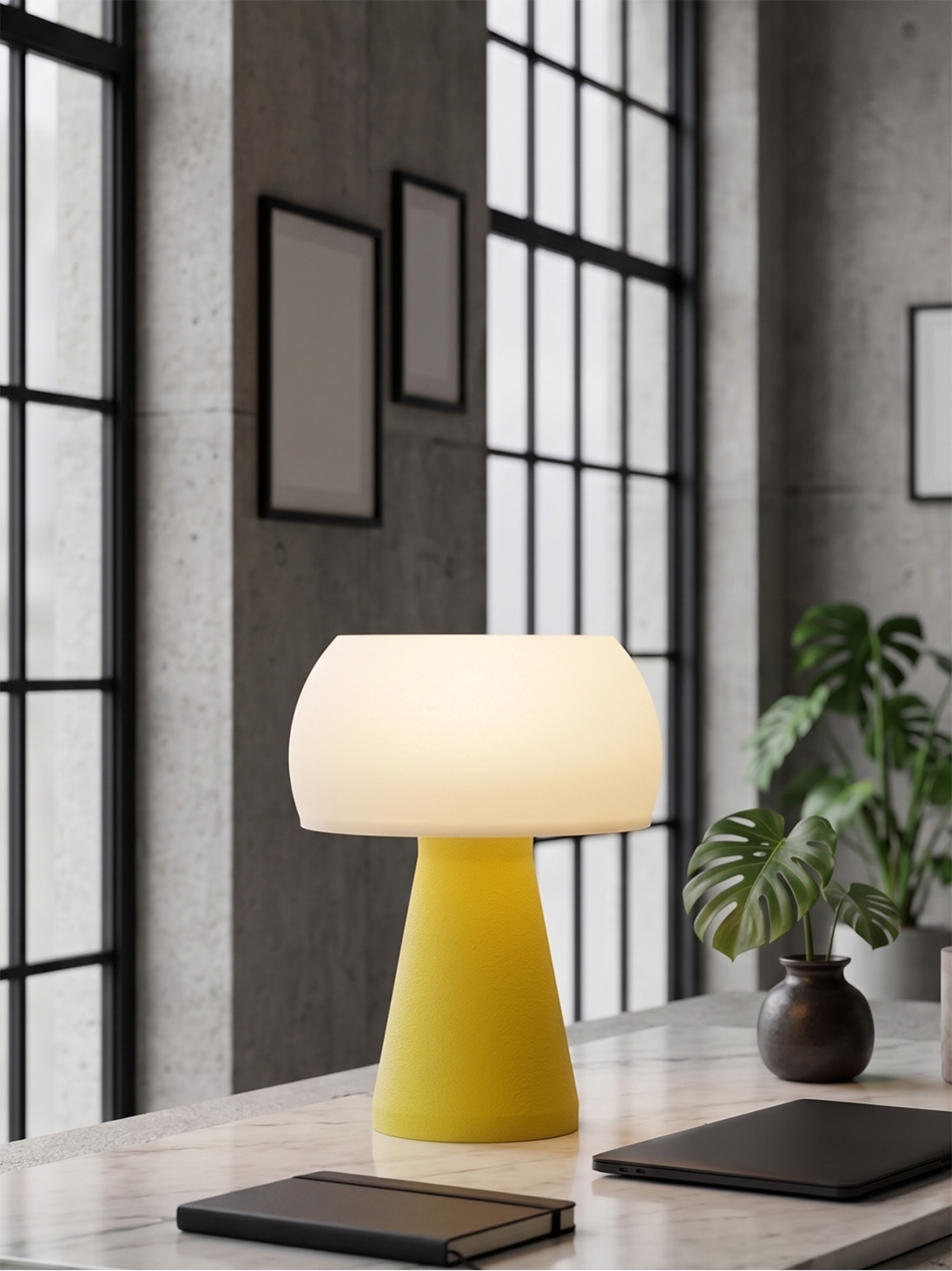 Annie – Lampe à poser granit jaune, small