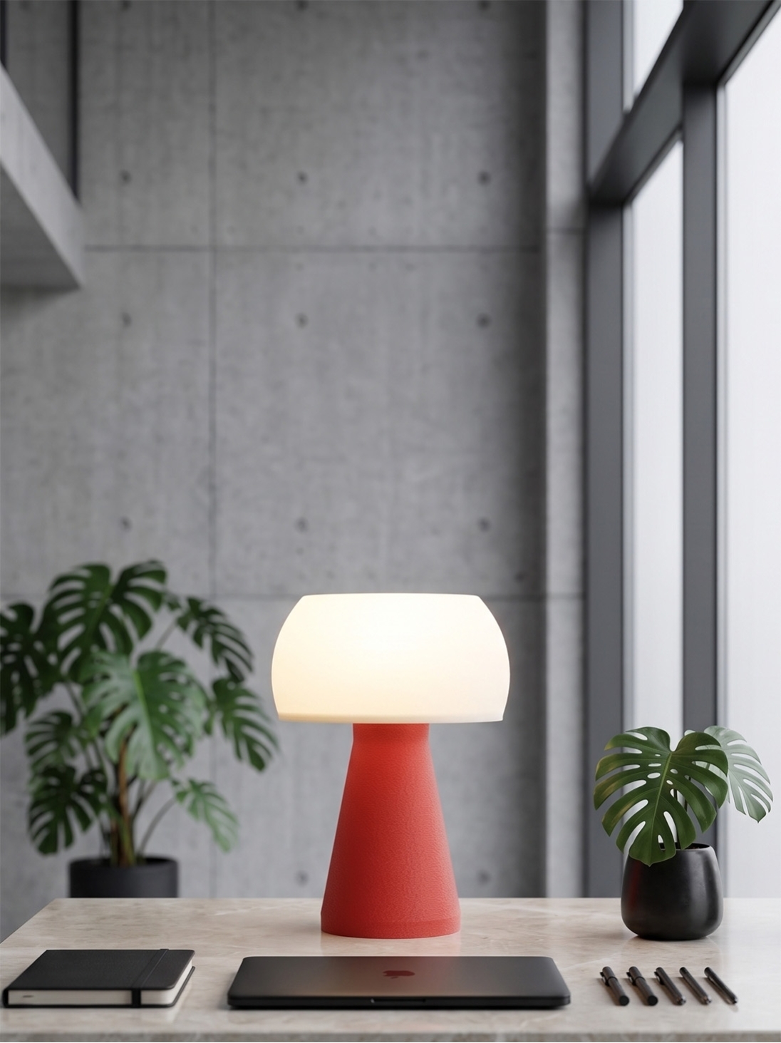 Annie – Lampe à poser granit rouge, small