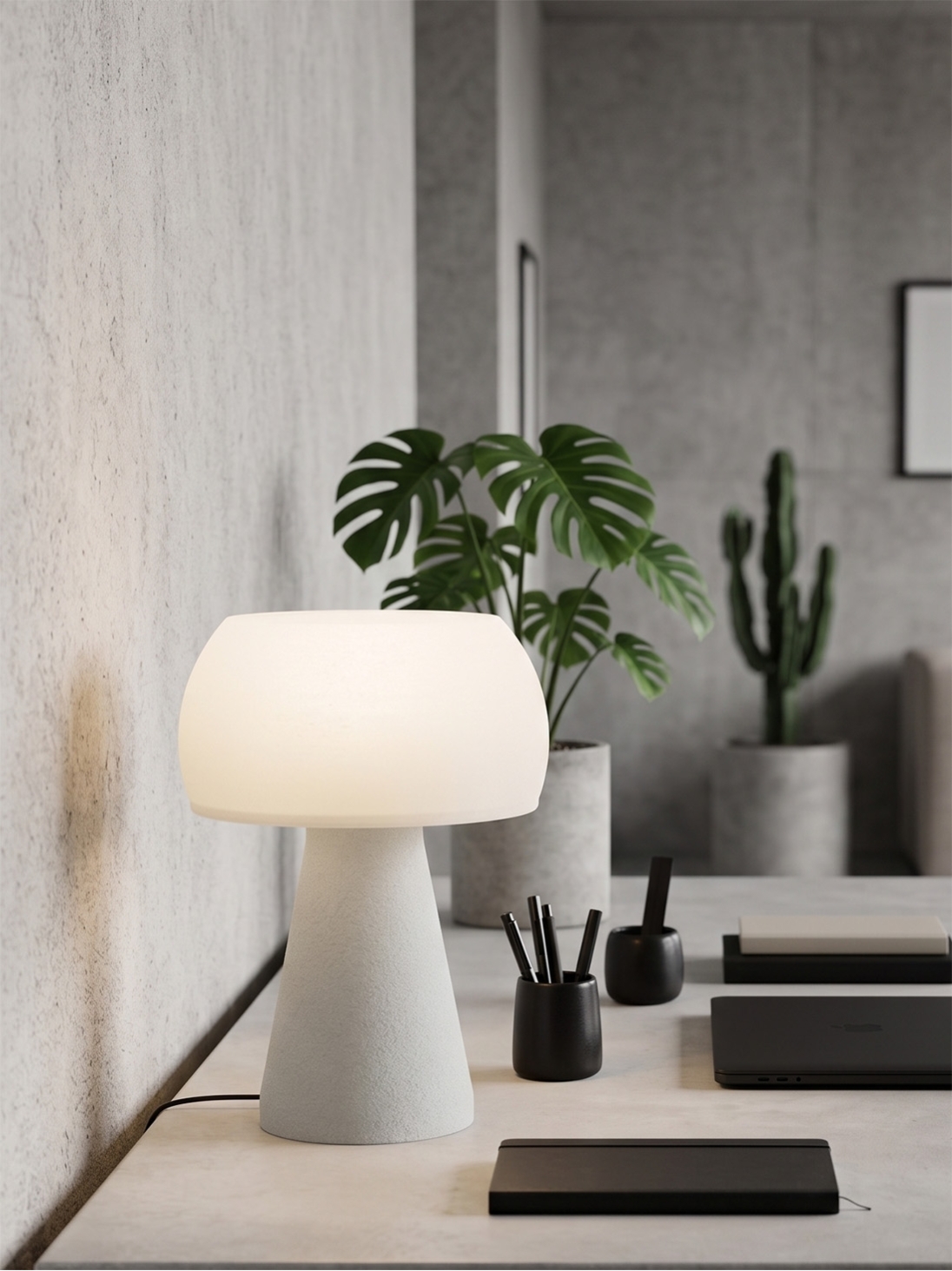 Annie – Lampe à poser granit grise, small