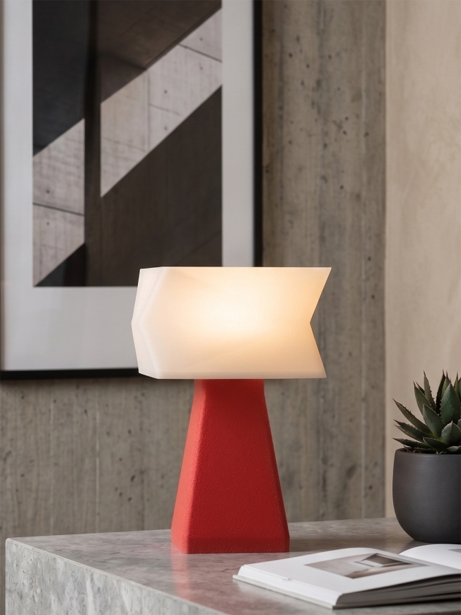 Juliane – Lampe à poser granit rouge, small