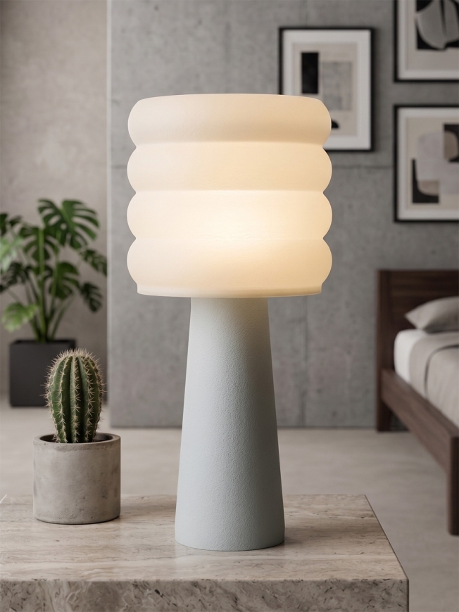 Coralie – Lampe à poser granit grise, large